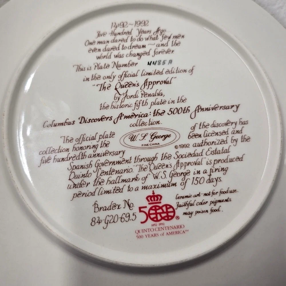 W.S. George Columbus Discovers America 500th Anniversary Plates Set of 4 1992